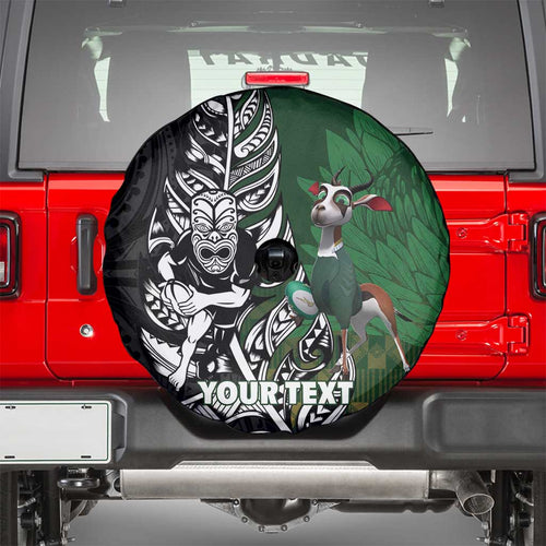 New Zealand and South Africa Rugby Custom Spare Tire Cover Maori Tiki Fern Springboks Kente Pattern - Aussie Hoodie