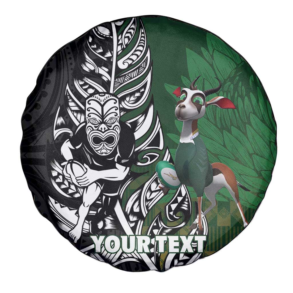 New Zealand and South Africa Rugby Custom Spare Tire Cover Maori Tiki Fern Springboks Kente Pattern - Aussie Hoodie