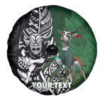 New Zealand and South Africa Rugby Custom Spare Tire Cover Maori Tiki Fern Springboks Kente Pattern - Aussie Hoodie
