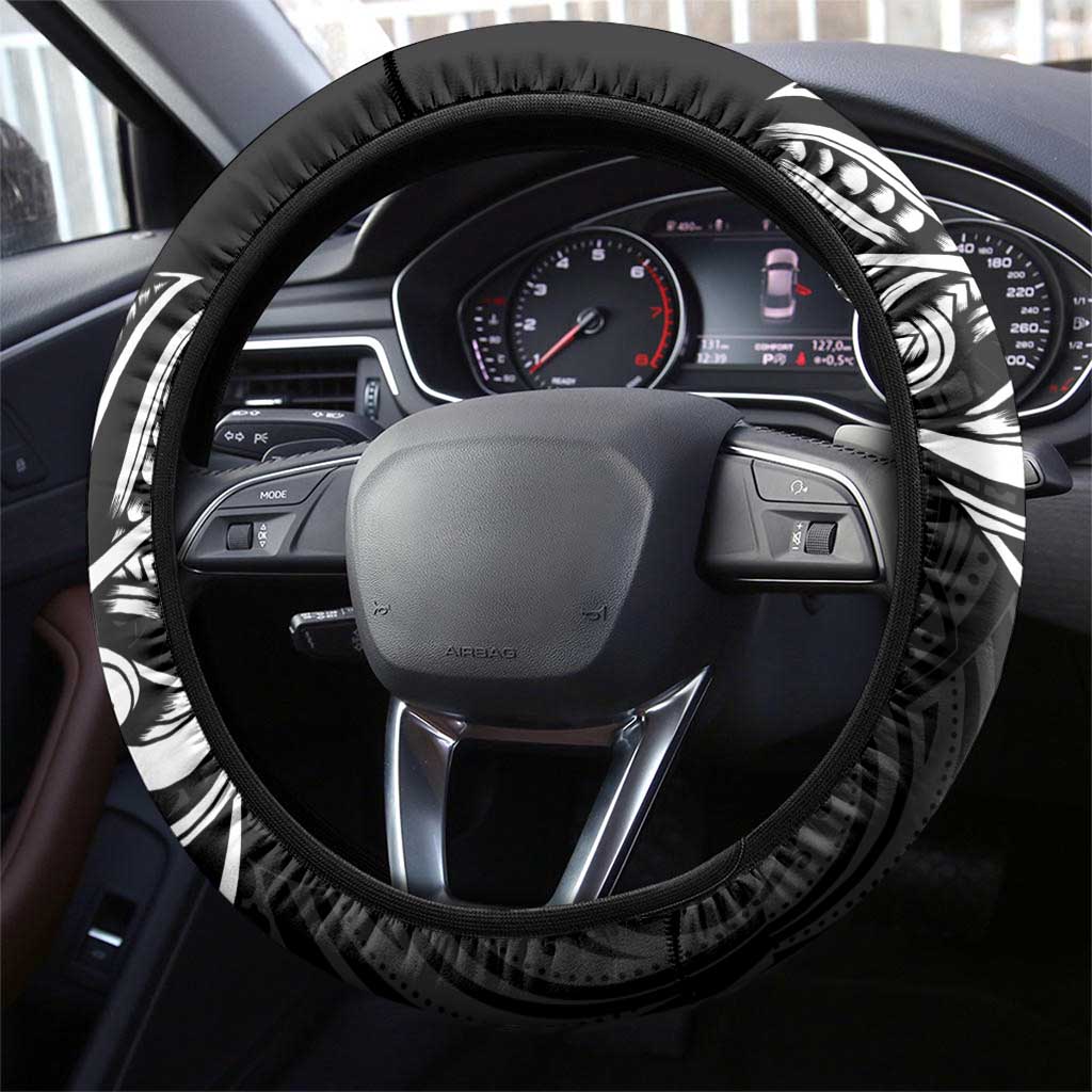 New Zealand and South Africa Rugby Steering Wheel Cover Maori Tiki Fern Springboks Kente Pattern - Aussie Hoodie