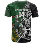 New Zealand and South Africa Rugby Custom T Shirt Maori Tiki Fern Springboks Kente Pattern - Aussie Hoodie