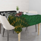 New Zealand and South Africa Rugby Custom Tablecloth Maori Tiki Fern Springboks Kente Pattern - Aussie Hoodie