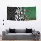 New Zealand and South Africa Rugby Custom Tapestry Maori Tiki Fern Springboks Kente Pattern - Aussie Hoodie