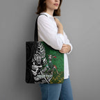 New Zealand and South Africa Rugby Custom Tote Bag Maori Tiki Fern Springboks Kente Pattern - Aussie Hoodie