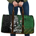 New Zealand and South Africa Rugby Custom Travel Bag Maori Tiki Fern Springboks Kente Pattern - Aussie Hoodie