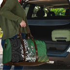 New Zealand and South Africa Rugby Custom Travel Bag Maori Tiki Fern Springboks Kente Pattern - Aussie Hoodie