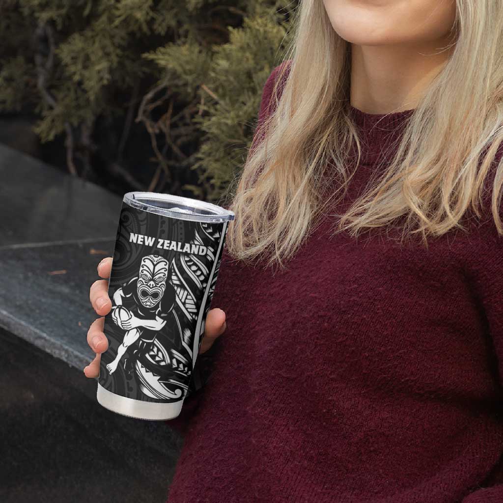 New Zealand and South Africa Rugby Tumbler Cup Maori Tiki Fern Springboks Kente Pattern - Aussie Hoodie
