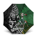 New Zealand and South Africa Rugby Custom Umbrella Maori Tiki Fern Springboks Kente Pattern - Aussie Hoodie