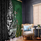New Zealand and South Africa Rugby Custom Window Curtain Maori Tiki Fern Springboks Kente Pattern - Aussie Hoodie