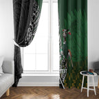 New Zealand and South Africa Rugby Custom Window Curtain Maori Tiki Fern Springboks Kente Pattern - Aussie Hoodie