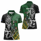 New Zealand and South Africa Rugby Custom Women Polo Shirt Maori Tiki Fern Springboks Kente Pattern - Aussie Hoodie