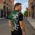 New Zealand and South Africa Rugby Custom Zipper Polo Shirt Maori Tiki Fern Springboks Kente Pattern - Aussie Hoodie
