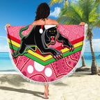 custom-panthers-rugby-christmas-beach-blanket-merry-xmas-2023-mix-aboriginal-art-pink-version