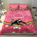custom-panthers-rugby-christmas-bedding-set-merry-xmas-2023-mix-aboriginal-art-pink-version