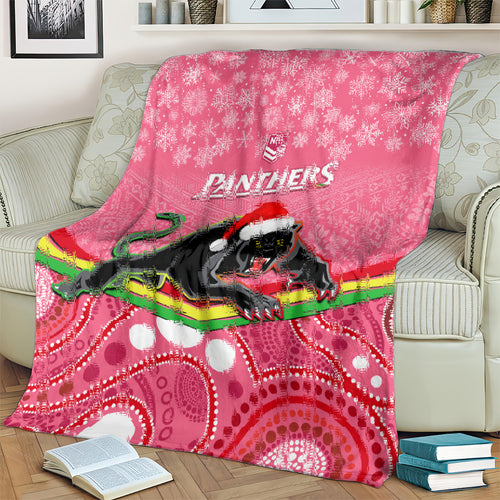 custom-panthers-rugby-christmas-blanket-merry-xmas-2023-mix-aboriginal-art-pink-version