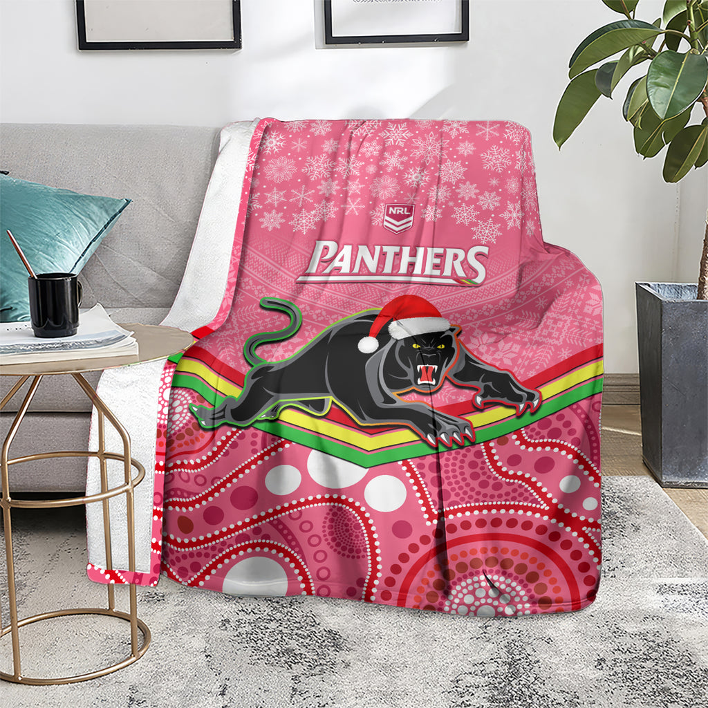 custom-panthers-rugby-christmas-blanket-merry-xmas-2023-mix-aboriginal-art-pink-version