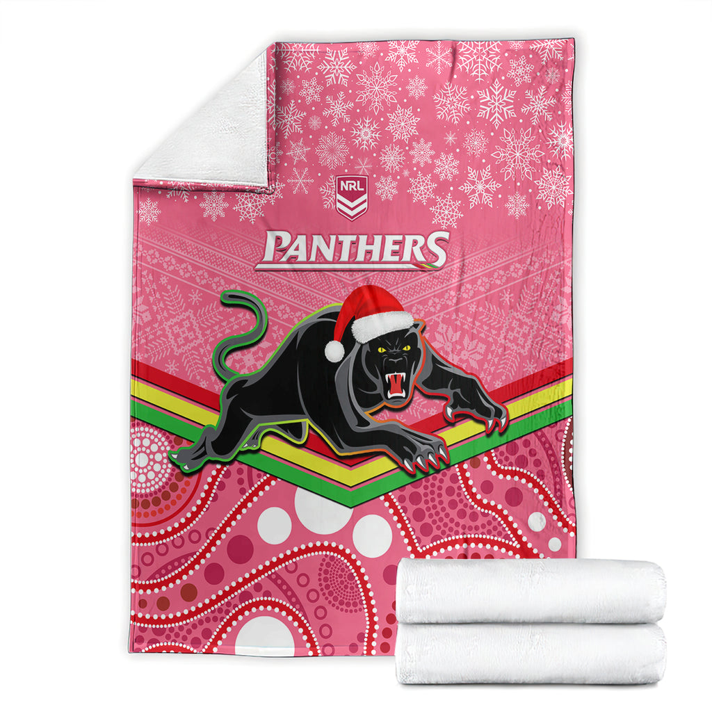 custom-panthers-rugby-christmas-blanket-merry-xmas-2023-mix-aboriginal-art-pink-version