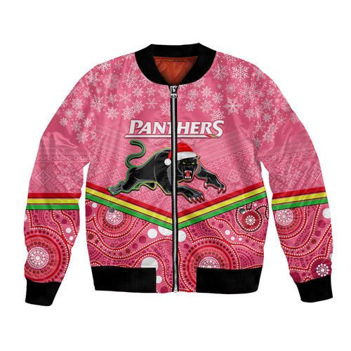 custom-panthers-rugby-christmas-bomber-jacket-merry-xmas-2023-mix-aboriginal-art-pink-version