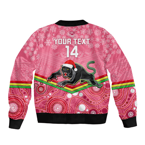custom-panthers-rugby-christmas-bomber-jacket-merry-xmas-2023-mix-aboriginal-art-pink-version