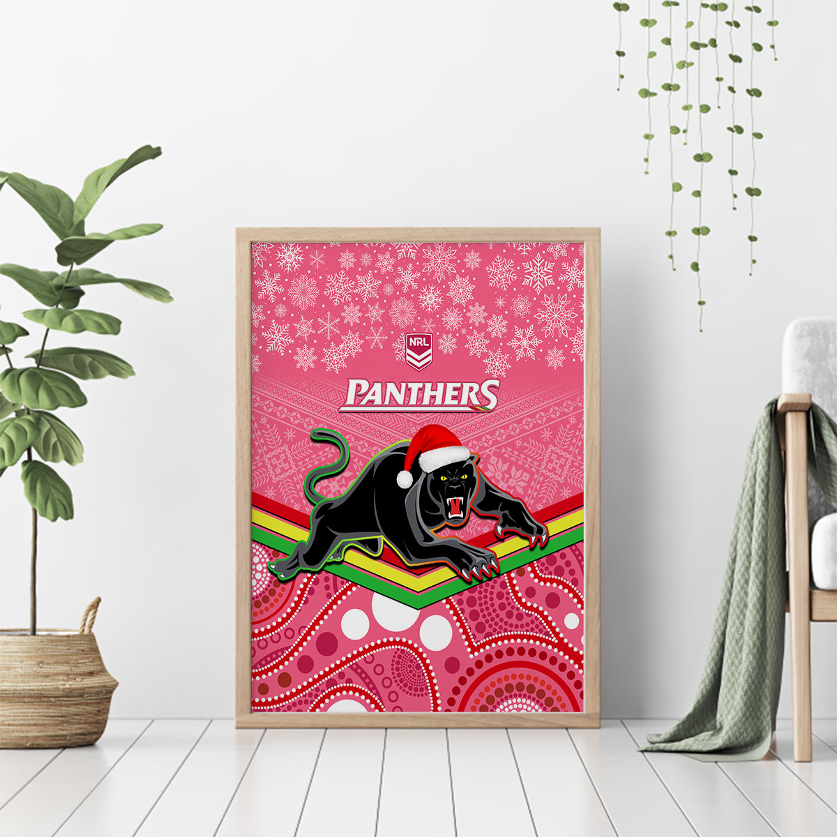 custom-panthers-rugby-christmas-canvas-wall-art-merry-xmas-2023-mix-aboriginal-art-pink-version