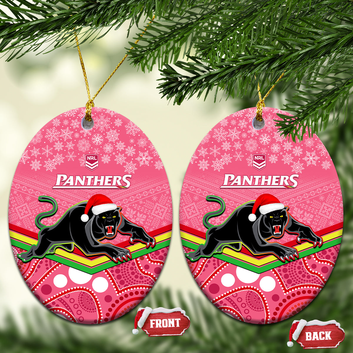 panthers-rugby-christmas-ceramic-ornament-merry-xmas-2023-mix-aboriginal-art-pink-version
