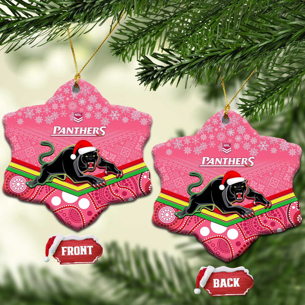 panthers-rugby-christmas-ceramic-ornament-merry-xmas-2023-mix-aboriginal-art-pink-version