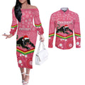 custom-panthers-rugby-christmas-couples-matching-off-the-shoulder-long-sleeve-dress-and-long-sleeve-button-shirt-merry-xmas-2023-mix-aboriginal-art-pink-version