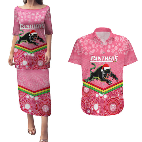 custom-panthers-rugby-christmas-couples-matching-puletasi-dress-and-hawaiian-shirt-merry-xmas-2023-mix-aboriginal-art-pink-version