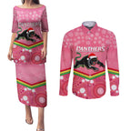 custom-panthers-rugby-christmas-couples-matching-puletasi-dress-and-long-sleeve-button-shirt-merry-xmas-2023-mix-aboriginal-art-pink-version
