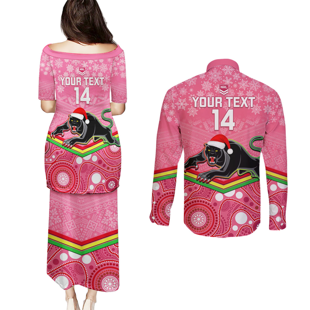 custom-panthers-rugby-christmas-couples-matching-puletasi-dress-and-long-sleeve-button-shirt-merry-xmas-2023-mix-aboriginal-art-pink-version