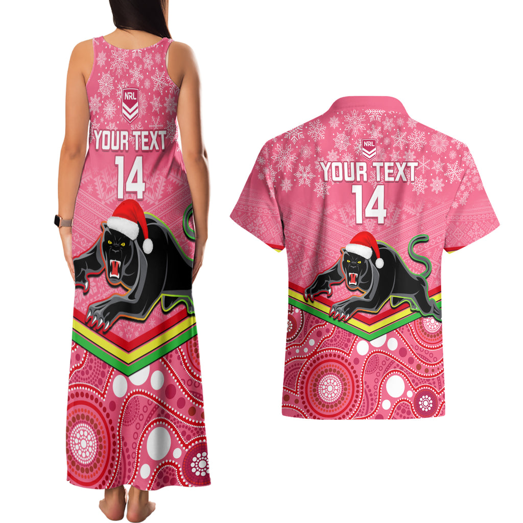 custom-panthers-rugby-christmas-couples-matching-tank-maxi-dress-and-hawaiian-shirt-merry-xmas-2023-mix-aboriginal-art-pink-version