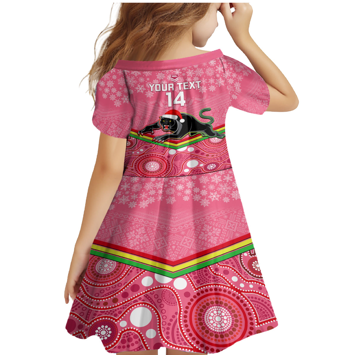 custom-panthers-rugby-christmas-family-matching-mermaid-dress-and-hawaiian-shirt-merry-xmas-2023-mix-aboriginal-art-pink-version