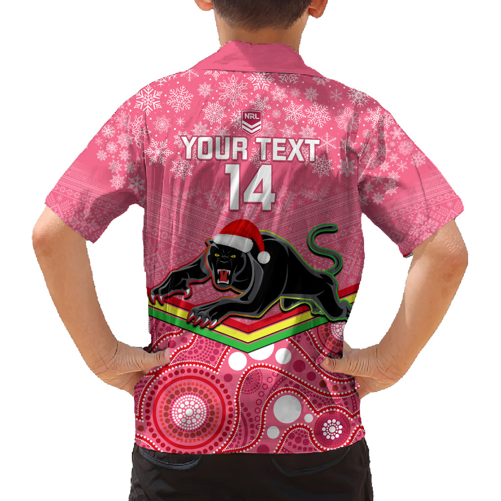 custom-panthers-rugby-christmas-family-matching-off-shoulder-short-dress-and-hawaiian-shirt-merry-xmas-2023-mix-aboriginal-art-pink-version