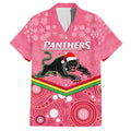 custom-panthers-rugby-christmas-family-matching-off-shoulder-short-dress-and-hawaiian-shirt-merry-xmas-2023-mix-aboriginal-art-pink-version