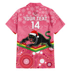 custom-panthers-rugby-christmas-family-matching-off-shoulder-short-dress-and-hawaiian-shirt-merry-xmas-2023-mix-aboriginal-art-pink-version