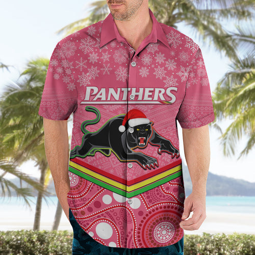 custom-panthers-rugby-christmas-hawaiian-shirt-merry-xmas-2023-mix-aboriginal-art-pink-version
