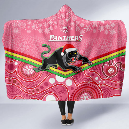 custom-panthers-rugby-christmas-hooded-blanket-merry-xmas-2023-mix-aboriginal-art-pink-version
