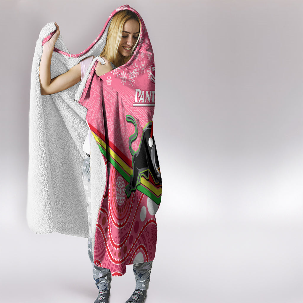 custom-panthers-rugby-christmas-hooded-blanket-merry-xmas-2023-mix-aboriginal-art-pink-version