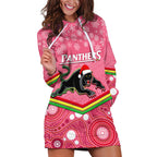 custom-panthers-rugby-christmas-hoodie-dress-merry-xmas-2023-mix-aboriginal-art-pink-version