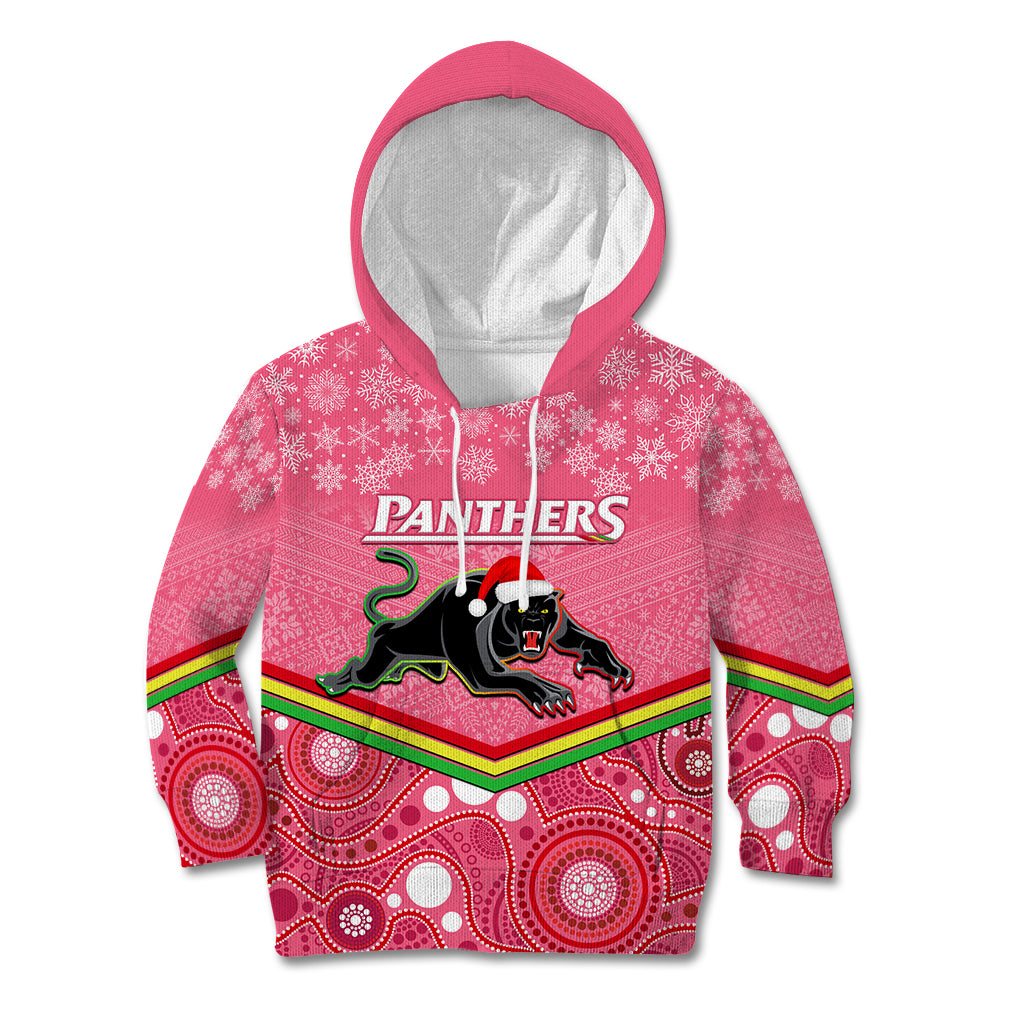 custom-panthers-rugby-christmas-kid-hoodie-merry-xmas-2023-mix-aboriginal-art-pink-version