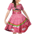custom-panthers-rugby-christmas-kid-short-sleeve-dress-merry-xmas-2023-mix-aboriginal-art-pink-version