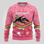 custom-panthers-rugby-christmas-ugly-christmas-sweater-merry-xmas-2023-mix-aboriginal-art-pink-version