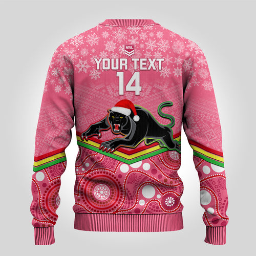 custom-panthers-rugby-christmas-ugly-christmas-sweater-merry-xmas-2023-mix-aboriginal-art-pink-version