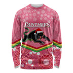 custom-panthers-rugby-christmas-long-sleeve-shirt-merry-xmas-2023-mix-aboriginal-art-pink-version