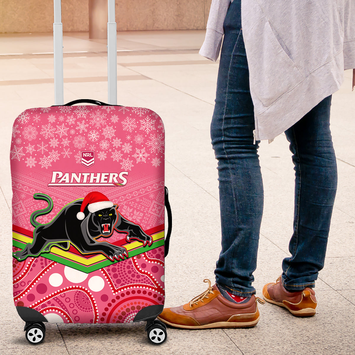 custom-panthers-rugby-christmas-luggage-cover-merry-xmas-2023-mix-aboriginal-art-pink-version