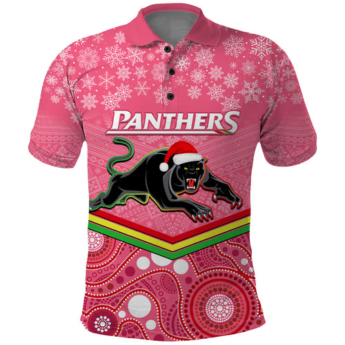 custom-panthers-rugby-christmas-polo-shirt-merry-xmas-2023-mix-aboriginal-art-pink-version