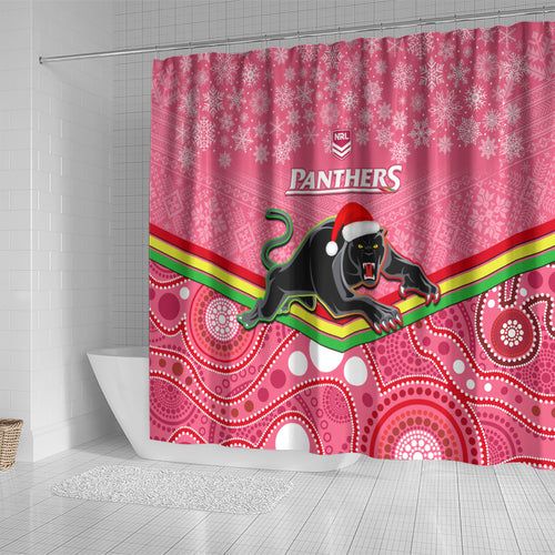 custom-panthers-rugby-christmas-shower-curtain-merry-xmas-2023-mix-aboriginal-art-pink-version