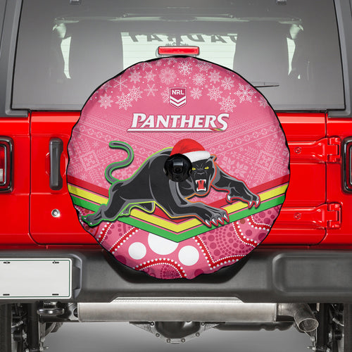 custom-panthers-rugby-christmas-spare-tire-cover-merry-xmas-2023-mix-aboriginal-art-pink-version