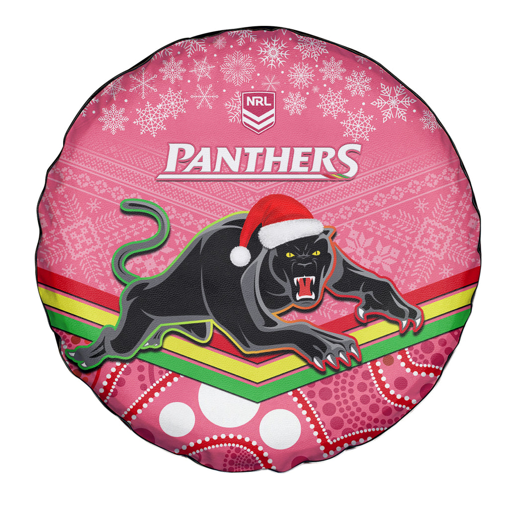 custom-panthers-rugby-christmas-spare-tire-cover-merry-xmas-2023-mix-aboriginal-art-pink-version