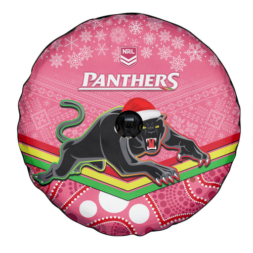 custom-panthers-rugby-christmas-spare-tire-cover-merry-xmas-2023-mix-aboriginal-art-pink-version
